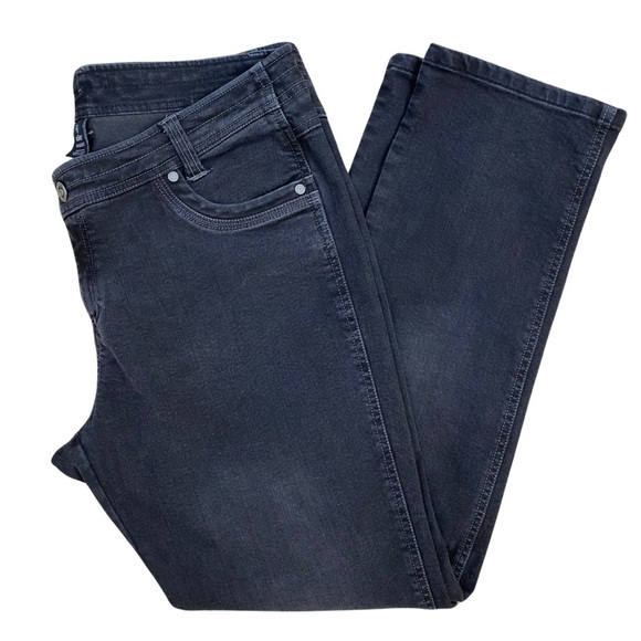 Kuhl Womens Thermik Outdoor Black Jeans Straight Leg Drawstring, Size 14 Short - Picture 9 of 14